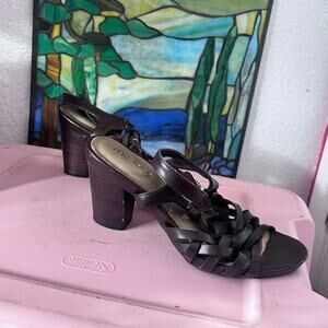 me too vintage sandal heels shoes brown